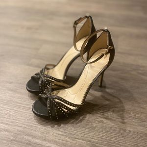 Black, Gold studded high heels.